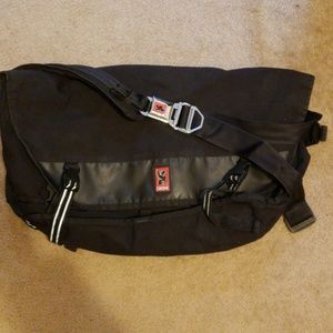 Chrome black messenger bag